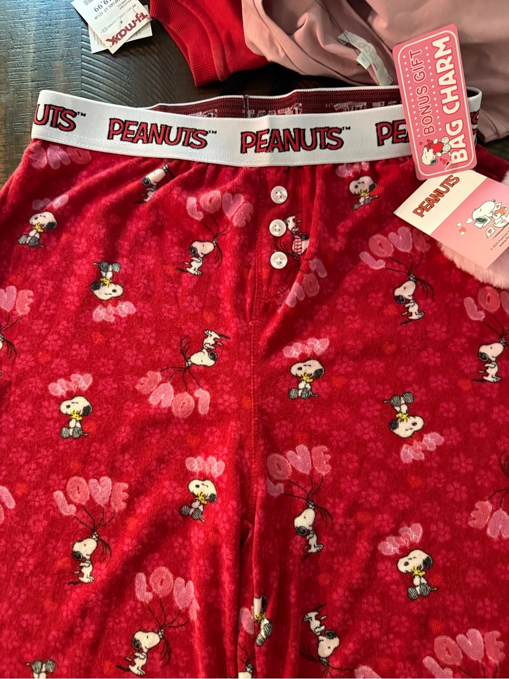 Peanuts Red Snoopy 'Love' Kids Pajama Bottoms